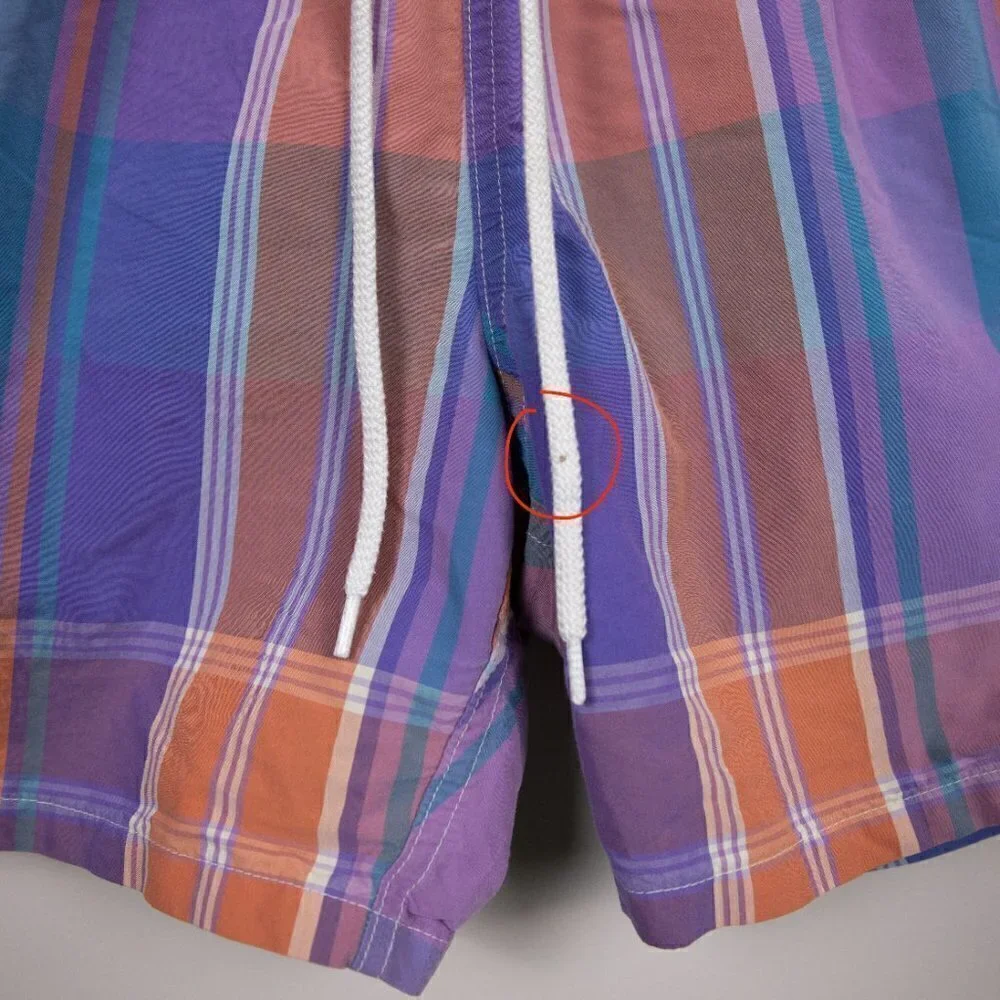 J Crew Yard Dyed plaid swim trunks-S